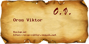 Oros Viktor névjegykártya